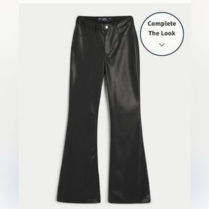Ultra High-Rise Leather Flare Pants